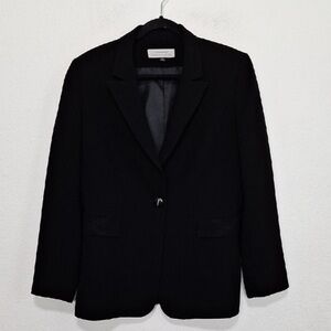 Tahari Vintage Quiet Luxury Black Classic Padded Shoulder Tailored Blazer Sz. 12